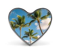 Heart Tropical Palm Tree Brooch Classic Mini Pin 1 Inch Aluminum Alloy Lapel Pin Personalized Button Badge for Backpack Hat Suit Jacket Clothing Decoration