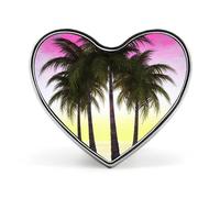 Heart Tropical Palm Tree Brooch Classic Mini Pin 1 Inch Aluminum Alloy Lapel Pin Personalized Button Badge for Backpack Hat Suit Jacket Clothing Decoration