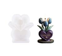 Heart Tulips Molds Casting Flowers Silicone Ornament Plasters Epoxy Resin Flowers Silicone