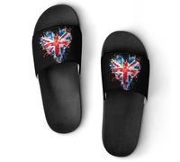 Heart United Kingdom Flag Splash Unisex Slippers Bath Pool Shower Slide Indoor House Slipper Outdoor Shoes Sandal