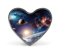 Heart Universe Galaxy Outer Space Brooch Classic Mini Pin 1 Inch Aluminum Alloy Lapel Pin Personalized Button Badge for Backpack Hat Suit Jacket Clothing Decoration