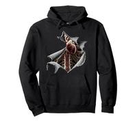 Heart Unveiled: Torn Torso Halloween Design Pullover Hoodie