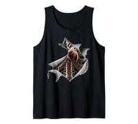Heart Unveiled: Torn Torso Halloween Design Tank Top