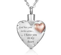 Heart Urn Necklace Ashes Cremation Jewelry for Women Men Keepsake Pendant Memorial Ash Locket Holder, S, Stainless Steel, No Gemstone