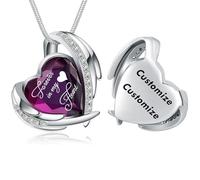 Heart Urn Necklace for Ashes for Women Girl Cremation Jewelry with Crystals Memorial Lockets Urn Pendant for Human Ashes Forever in My Heart/Always in my heart