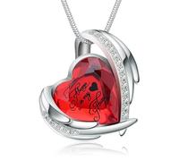 Heart Urn Necklace for Ashes for Women Girl Cremation Jewelry with Crystals Memorial Lockets Urn Pendant for Human Ashes Forever in My Heart/Always in my heart