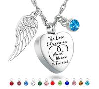 Heart Urn Necklace for Ashes Love between Aunt and Niece Cremation Urn Necklace Memorial Jewellery Keepsake Pendant for Loss Ash Holder Sympathy Gift