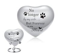 Heart Urns for Human Ashes Heart Shaped Keepsake Urn with Stand Small KeepsakeUrn for Human & Pet Ash Holds Small Remains (Silver-004)