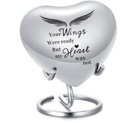 Heart Urns for Human Ashes - Small Urns for Ashes for Male or Female or Pet Ashes - Heart Shaped Keepsake Urns with Stand - Holds Small Portion of Remains