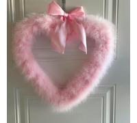 Heart Valentine's Day Wreath, Valentine Wreaths for Front Door, Valentine Wreath Red Artificial Heart Flower Spring Summer Garlands for Cabinet, for Wedding Window Home Wall Indoor Decor