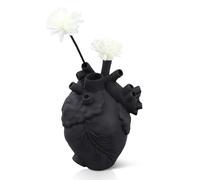 Heart Vase Resin Sculpture,Anatomical Heart Vase,Heart Vase Resin Flower Pot Desktop Ornament Desktop Home Decoration for Living Room(black)