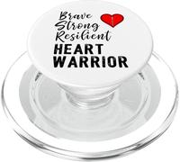 Heart Warrior CHD Awareness Brave Strong Resilient Shirt PopSockets PopGrip for MagSafe
