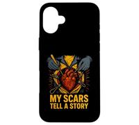 Heart Warrior My Scars Tell a Story Cool Surgery Patient Case for iPhone 16 Plus
