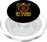 Heart Warrior My Scars Tell a Story Cool Surgery Patient PopSockets PopGrip for MagSafe