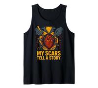 Heart Warrior My Scars Tell a Story Cool Surgery Patient Tank Top