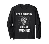 Heart Warrior Proud Grandson Cardiac Surgery Support Long Sleeve T-Shirt