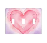 Heart Wash Art 3 Gang Switch Plate Cover-Unbreakable Polycarbonate Wall Plate, Heat Resistant Toggle Switch Decor for Home
