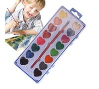 Heart Watercolor - Bright Color Watercolor Pans Set, Color Separating Dish, Creative Media Layout Panel | Craft Accessory for Travel, Outdoor, Diary Writing, Design Practice