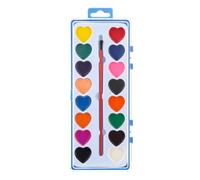 Heart Watercolor Paint Set Valentines, Washable Drawing Kit, 22x5x1.4cm, Portable Doodling Set, Colour Painting Pack, Creative Art Supply, For Boys Girls Homeschooling Classroom Birthday