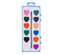 Heart Watercolor Paint Set Valentines - Washable Drawing Supplies, Interactive Painting Kit - Safe Vibrant Colours With Easy Clean Formula For Beginners Classroom Birthday Scrapbooking Art Classes Va