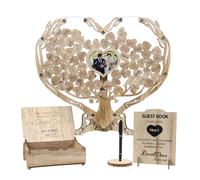 Heart Wedding Guest Book Alternative, Rustic Wooden Wedding Souvenirs with Heart Picture Frame, Heart Guest Book Drop Box, Personalized Decor Party Birthday