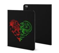 Heart Welsh Dragon Flag Printed Tablet Case with Pencil Holder Unisex Slim TPU Protective Cover Compatible with iPad 2020/Pro 2020/Pro 2021/Air4/Air5