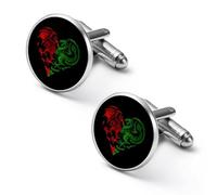 Heart Welsh Dragon Flag Trendy Cufflinks for Men Cuff Links Shirt Suit Accessories Wedding Tuxedo Dress Classic Jewelry