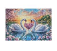 Heart White Swans 300 Piece Jigsaw Puzzle for Adults Teens Happy Time Post Work Wind Down Mind Calming Whimsical Design for Friends 300 PCS