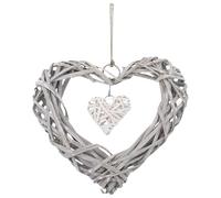 Heart Willow Wreath - Photo Frame Heart Decoration - Portable Heart Shaped Willow Wreath Ornament Hanging Wall Decor for Romantic Wedding Bedroom