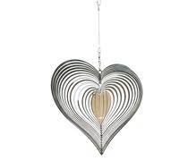 Heart Wind Spinner, Sparkly Multi-Layered Design, Mirror Reflection for Outdoor Garden Decor, Easy to Hang