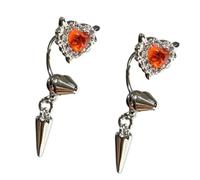 Heart Wing Inspired Ear Bone Nails With Rhinestones Cartilage Studs Earrings Jewelry For Women Fashion Accessories Heart Devil Ear Studs