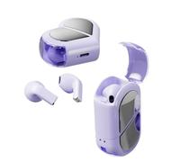 Heart Wireless Earbuds For Girls Kids Cute Small Mini Tiny Ears Canals Women Rose Gold Blue Tooth Ear Buds IPhone Android W1 (Purple, 6.5X2.5X4.5cm)