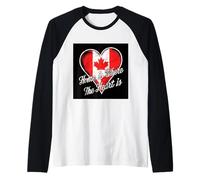Heart with Canada flag in vintage style Raglan Baseball Tee