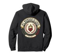 Heart With Flames Christian My Worship Is Loud Pullover Hoodie
