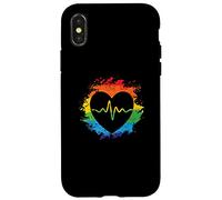 Heart with Heartbeat line LGBT Gender Case for iPhone X/XS