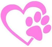 Heart with Paw Print Dog Cat Puppy Love 4" Sticker Vinyl Decal for Cars, Trucks, Windows, Walls, Laptops Pink