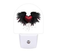 Heart with Raven Wings Funny Auto Sensor Night Light Plug in Wall