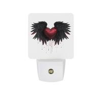Heart with Raven Wings Funny Auto Sensor Night Light Plug in Wall