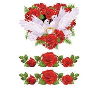 Heart with Roses Cake Topper, Birthday, Cake Decoration Paper