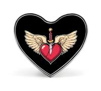 Heart with Wings Broken Custom Brooch Pin Heart Lapel Pins Tie Suit Dress Accessories for Men Women Wedding Birthday