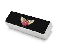 Heart with Wings Broken Funny Glasses Case Hard Shell Eyeglasses Case Protector with Cleaning Cloth for Women Men