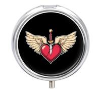Heart with Wings Broken Pill Case 3 Compartment Pillbox
