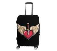 Heart with Wings Broken Travel Luggage Cover Printed Suitcase Protector for Business Holiday Fits 19-32 Inch Luggage