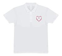 'Heart Within A Heart' Adult Polo Shirt/T-Shirt (L, White) (PL00097672)