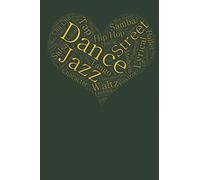 Heart Word Jumble Green Love Dance notebook, Navy & gold 120 lined glossy A5. Perfect for journaling, diary, corrections, notes, class planning and ideas.