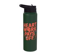 Heart Work Pays Off Cardiovascular Technologists Cardiology Stainless Steel Insulated Water Bottle