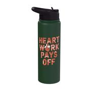 Heart Work Pays Off Cardiovascular Technologists Cardiology Stainless Steel Insulated Water Bottle