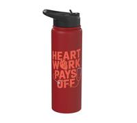 Heart Work Pays Off Cardiovascular Technologists Cardiology Stainless Steel Insulated Water Bottle