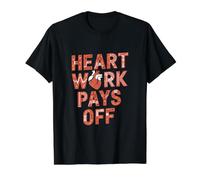 Heart Work Pays Off Cardiovascular Technologists Cardiology Value Graphic T-Shirt, Men, Black, S