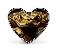 Heart Yellow Snake Brooch Classic Mini Pin 1 Inch Aluminum Alloy Lapel Pin Personalized Button Badge for Backpack Hat Suit Jacket Clothing Decoration
